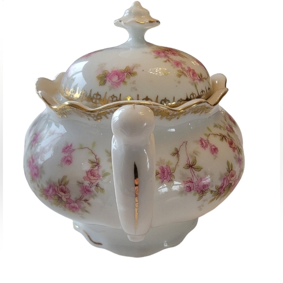 Vintage MZ Altrohlau Bridal Roseff Sugar Bowl 1910 over 100 years old - Picture 3 of 12